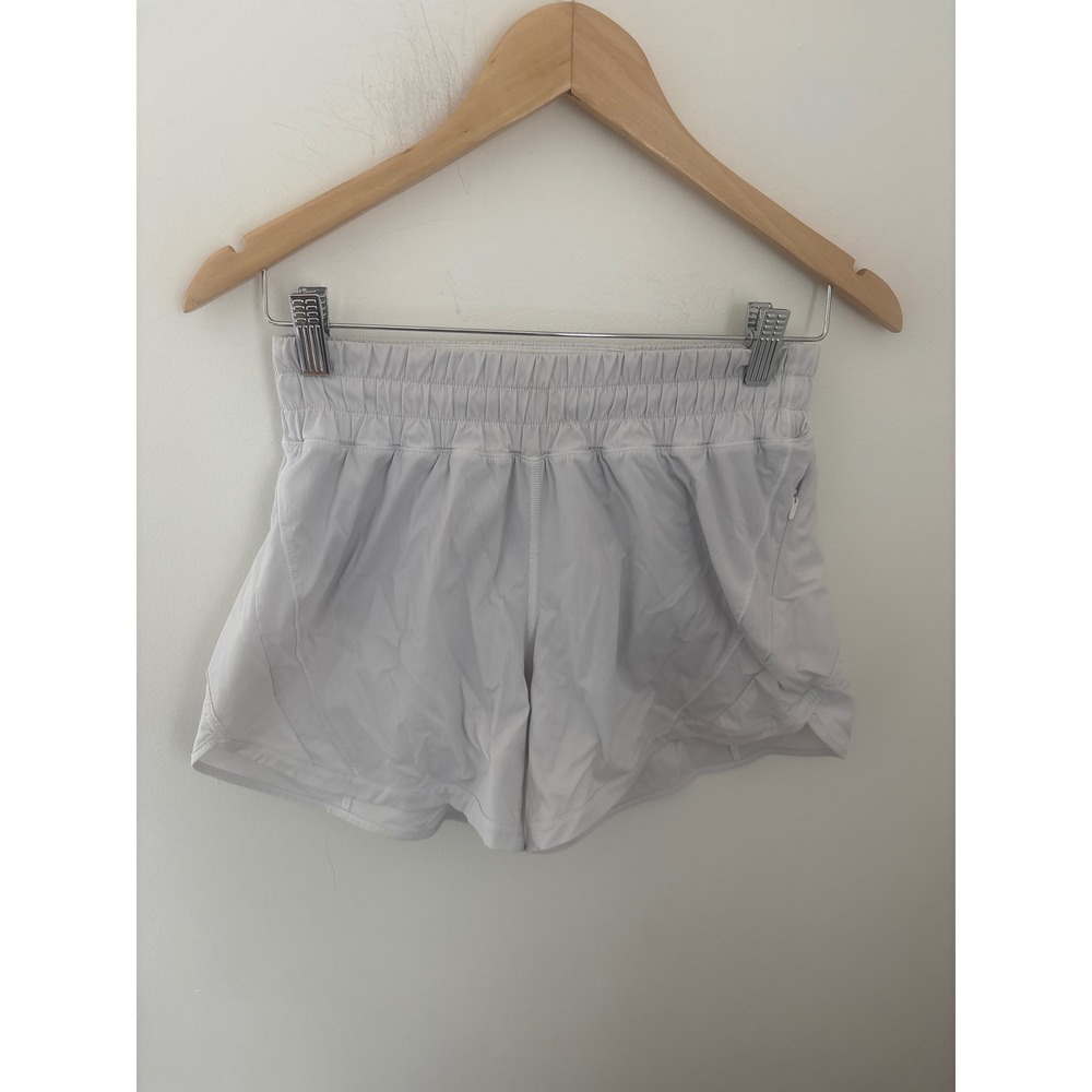 Lululemon Track That High-Rise‎ Lined Short White Athletic Running Shorts Size 6